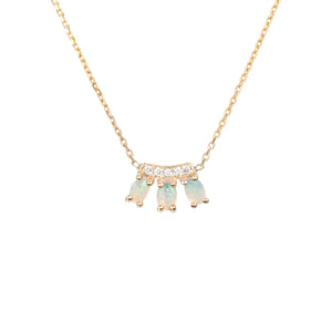 Diamond Opal Trio Necklace