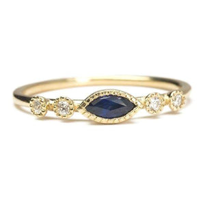 Marquise Sapphire Dew Ring