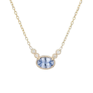 Ceylon Sapphire Diamond Dew Necklace