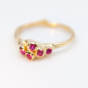 Teeny Sea Anemone Pink Sapphire Ring