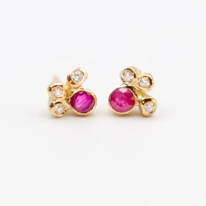 Moonlight Ruby & Diamonds Earrings (Pair)